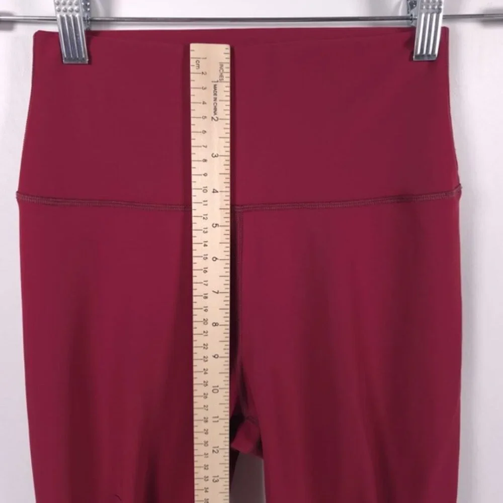 Alo Yoga PORTUGAL🇵🇹MADE High-waisted‎ Ripped Warrior Leggings Burgundy SMALL